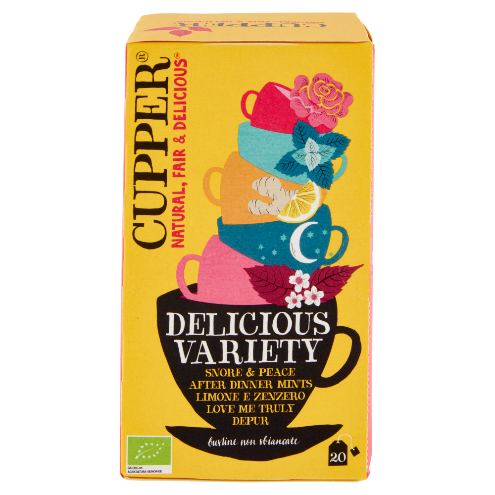 CUPPER Cofanetto Mix di Tisane Biologiche, Confezione Assortita di 5 Infusi, 20 Bustine 40 g