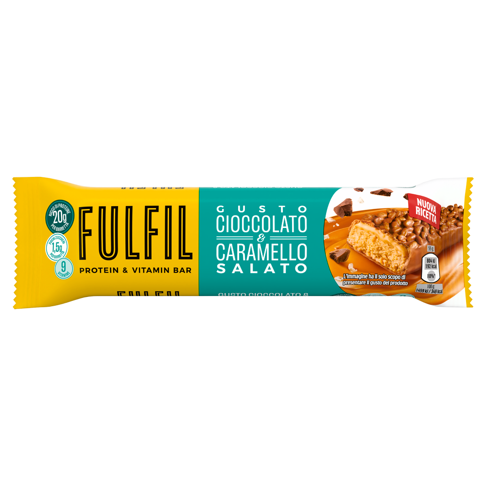 Fulfil Protein and Vitamin Bar barretta proteica Cioccolato e Caramello Salato 55g
