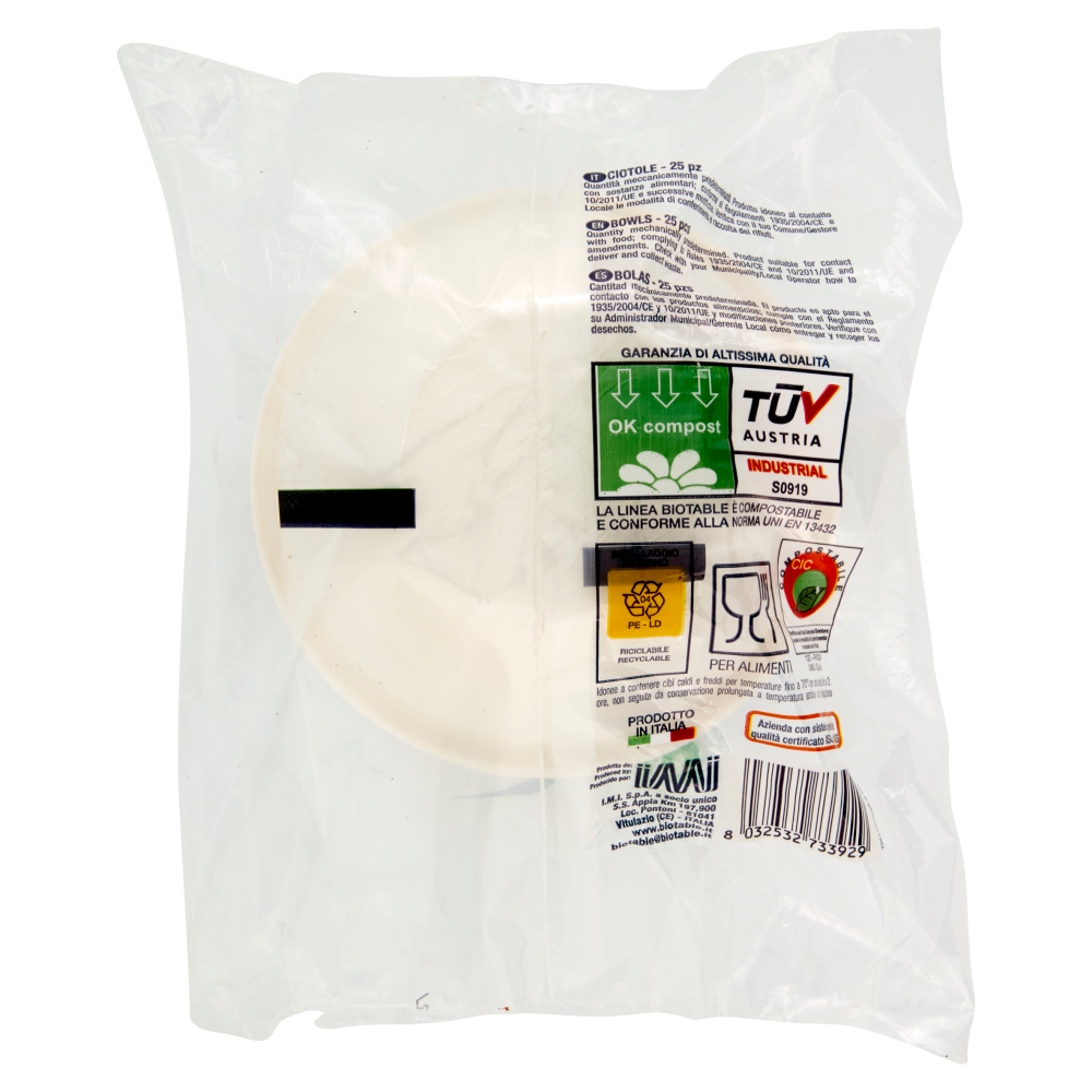 Bio Table Work Ciotole Compostabili 25 pz