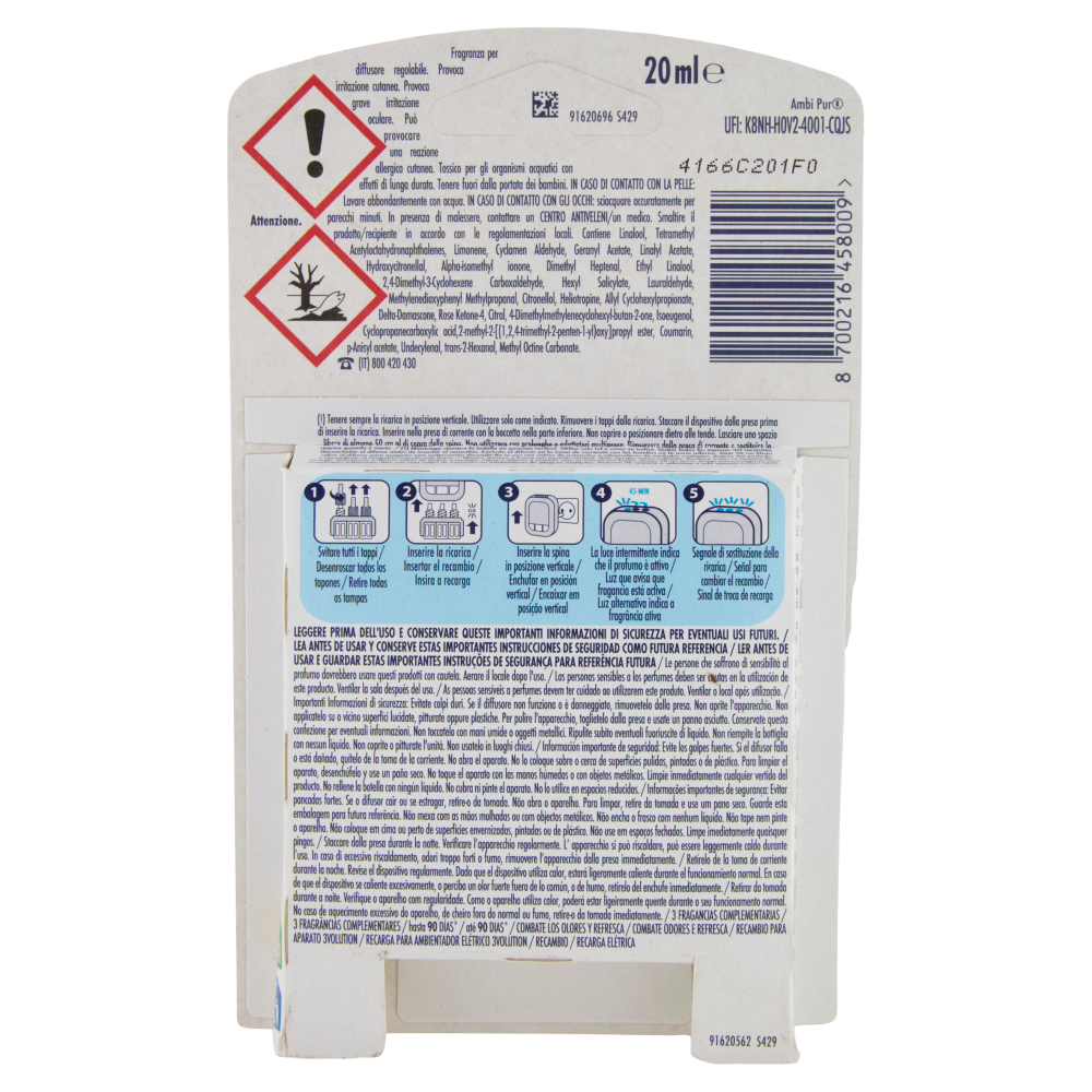 Ambi Pur Profumatore per Ambienti Elettrico Ricarica 3Volution, Oro e Fiori di Vaniglia 20 ml