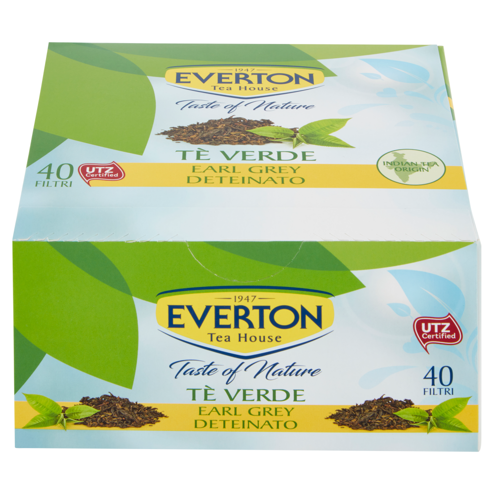 Everton Taste of Nature Tè Verde Earl Grey Deteinato 40 x 1,4 g