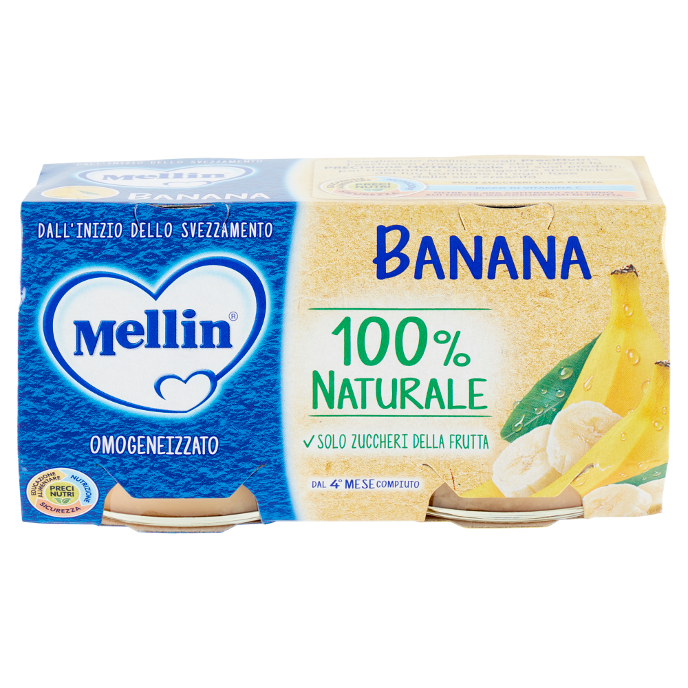 Mellin Banana 100% Naturale Omogeneizzato 2 x 100 g