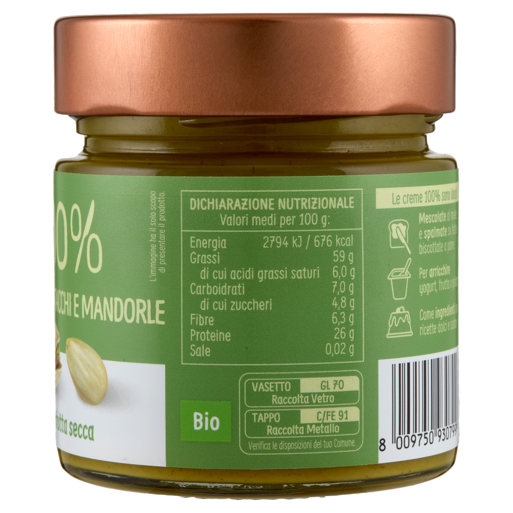 Euro Company 100% Crema di Pistacchi e Mandorle Bio 175 g