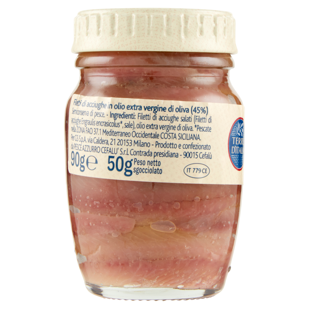 Terre d'Italia Filetti di acciughe di Sicilia in olio extra vergine di oliva 90 g