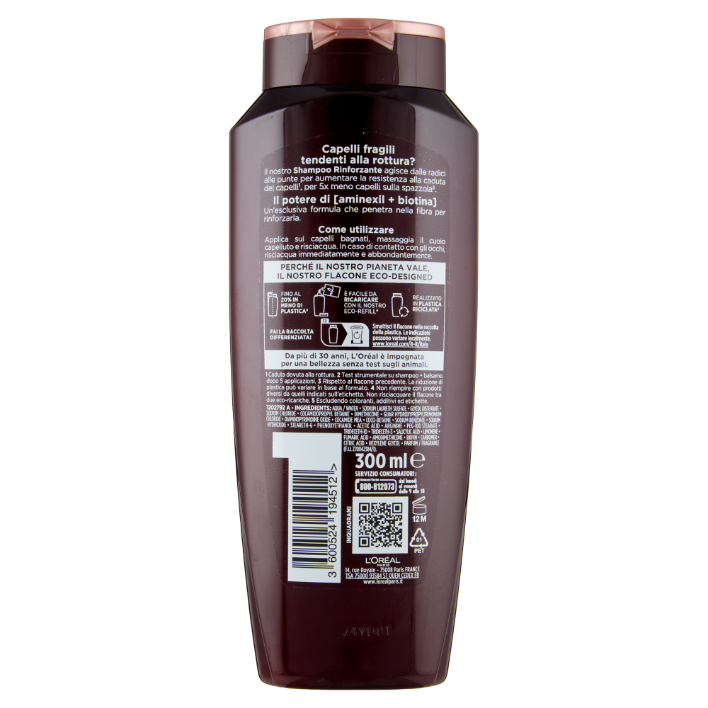 Elvive Full Resist Shampoo Rinforzante, per Capelli Fragili Tendenti alla Rottura, 300 ml