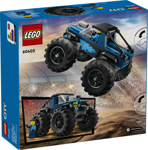 LEGO City 60402 Monster Truck Blu, Veicolo Giocattolo Fuoristrada, Giochi per Bambini di 5+ Anni con Minifigure del Pilota