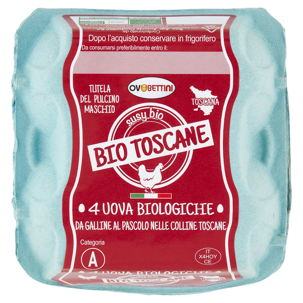 Ovobettini Bio Toscane 4 Uova Biologiche 224 g