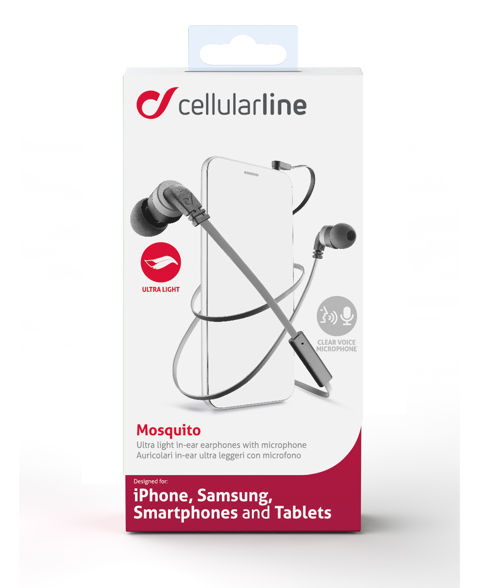 Cellularline MOSQUITO Auricolari in-ear leggeri e dal suono pulito