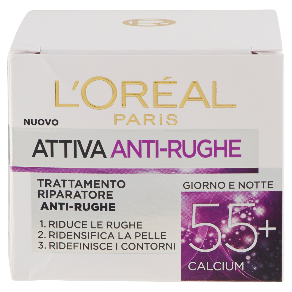 L'Oréal Paris Attiva Anti-Rughe 55+ Trattamento Riparatore Anti-Rughe Giorno e Notte 50 ml