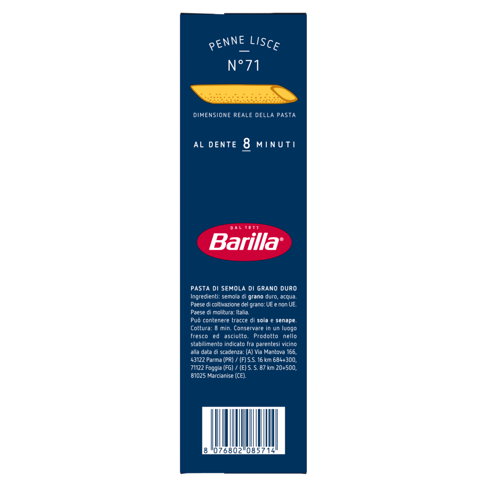 Barilla Pasta Penne Lisce n.71 500g