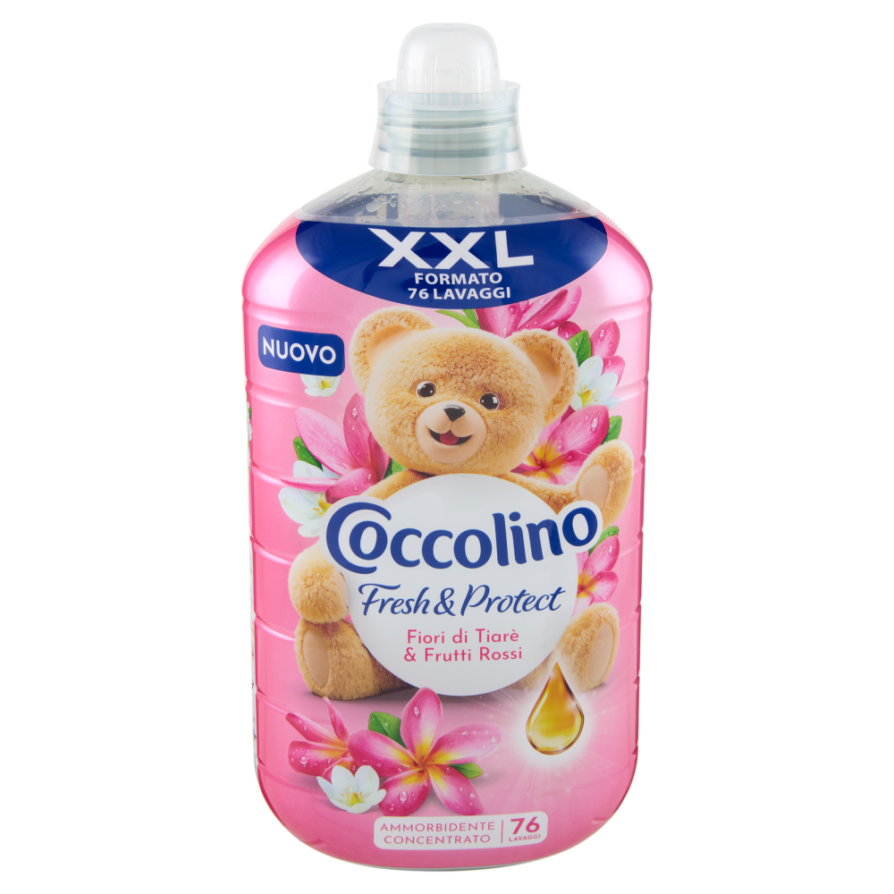 Coccolino Ammorbidente Concentrato Fresh & Protect Fiori di Tiarè & Frutti Rossi 76 Lavaggi 1750 ml