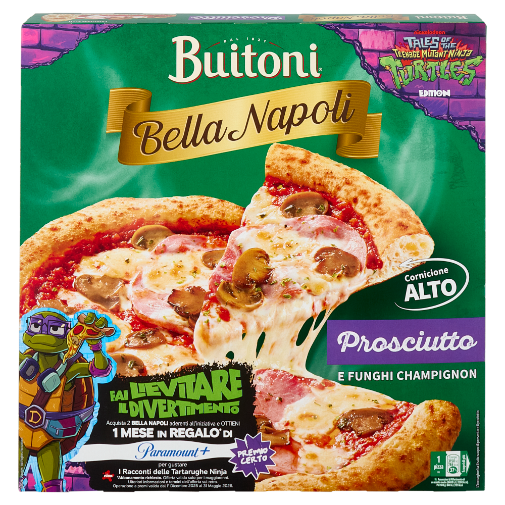 Buitoni Bella Napoli Prosciutto & Funghi Pizza surgelata 375g