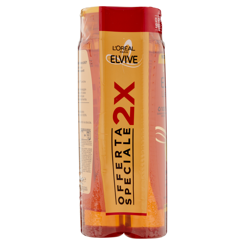 L'Or&eacute;al Paris Shampoo Elvive Liss Intense, Per Capelli Secchi Difficili da Lisciare, Confezione da 2