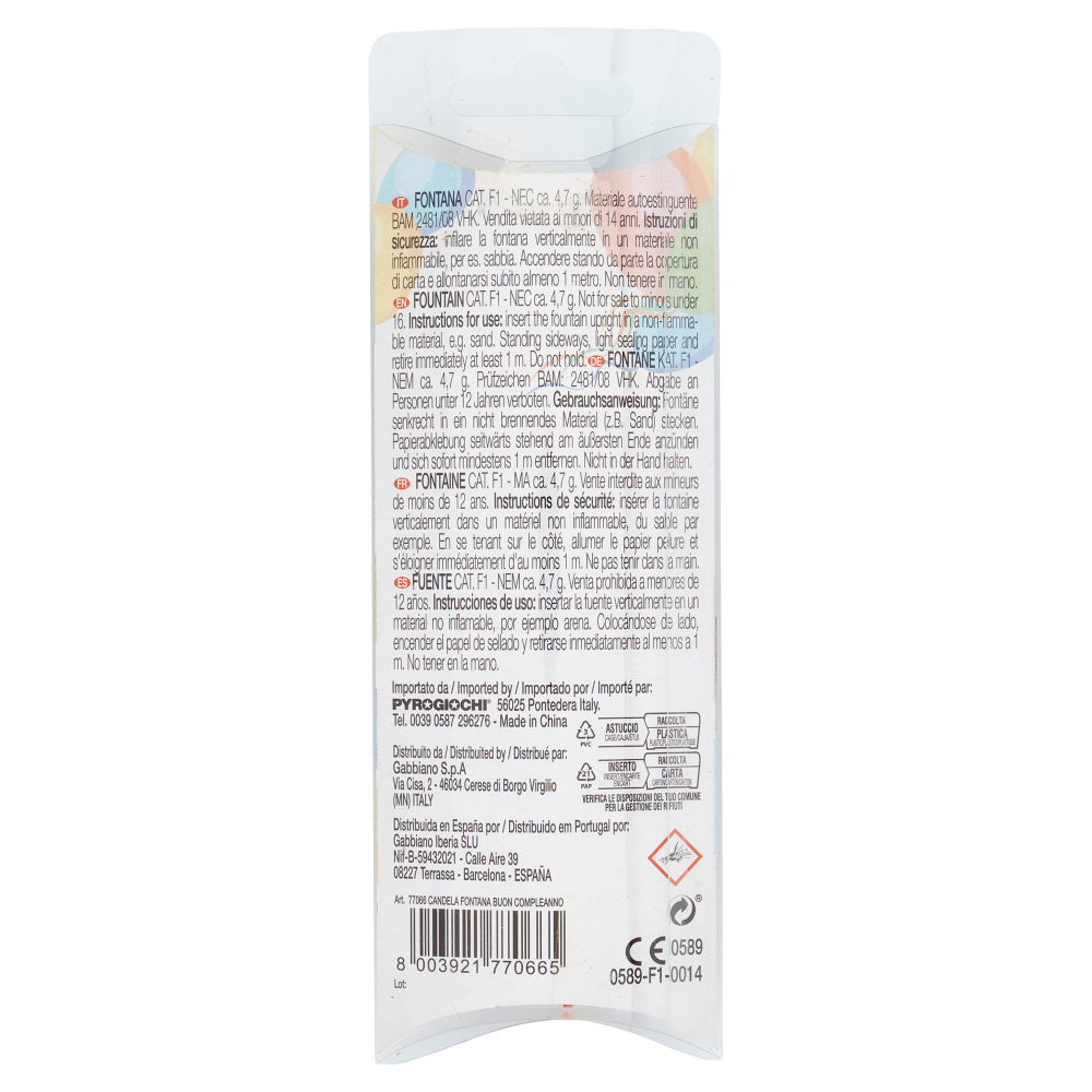 PerLa Festa Candela Fontana Buon Compleanno