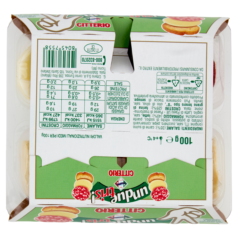 Citterio UnDueTris! Salame con formaggio e Crostini 100 g