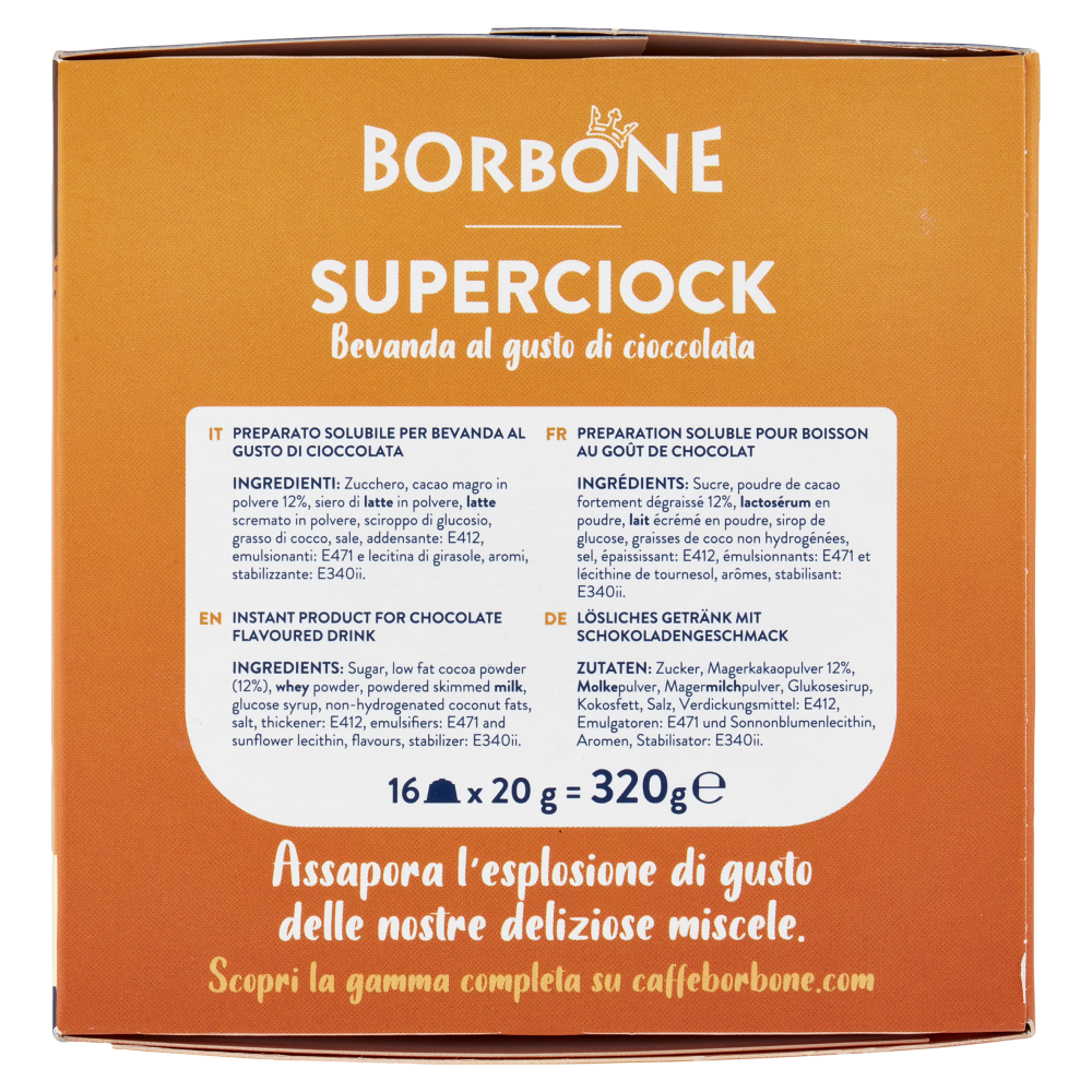 Borbone Superciock Compatibili con Nescafé* Dolce Gusto* 16 Capsule 16 x 20 g