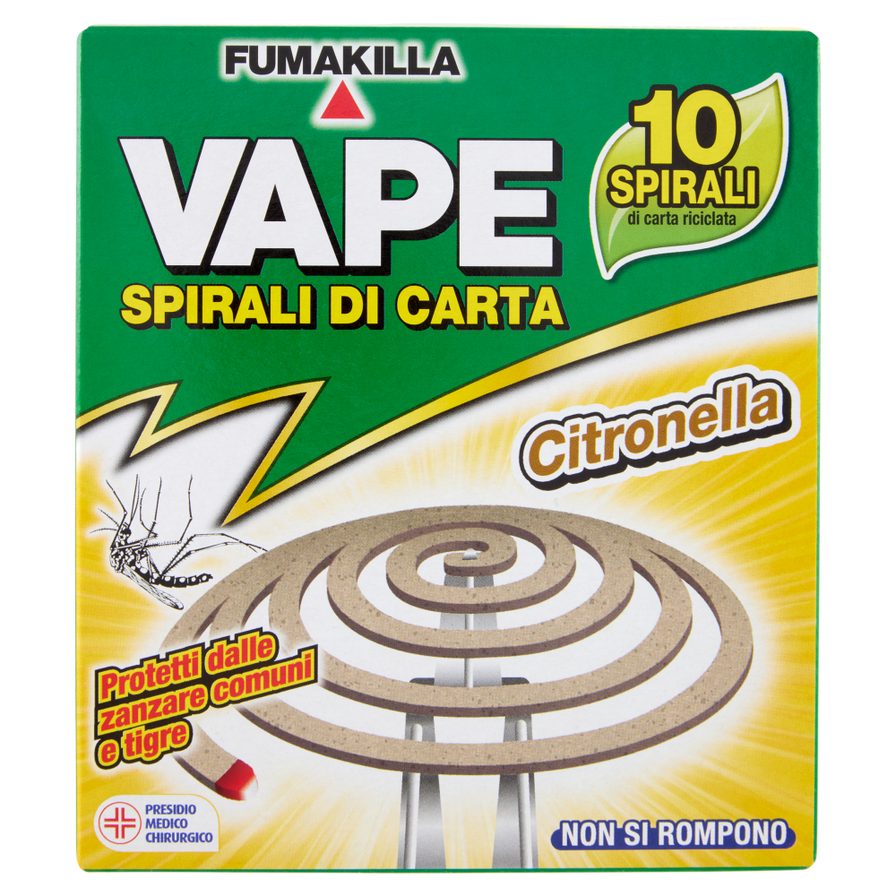 VAPE Spirali di Carta Citronella 10 pz