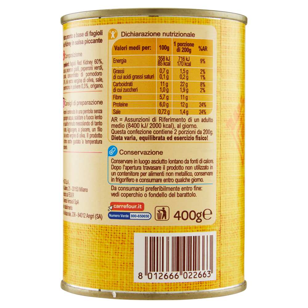 Carrefour Fagioli alla Messicana in Salsa Piccante 400 g