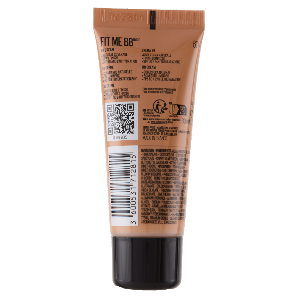 Maybelline New York Fit Me BB Cream Nude 60 SPF 50 30 ml 