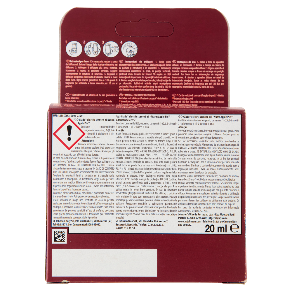 Glade&reg; Liq. Elettrico Diffusore + Ricarica Limited Edition Warm Apple Pie 20ml