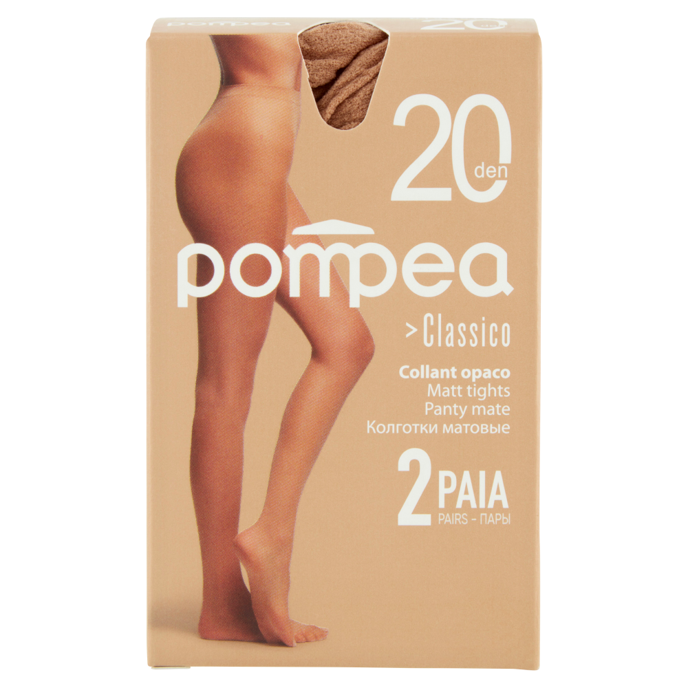 pompea Classico Collant opaco 20 den 1/2-S Ambrato 2 Paia