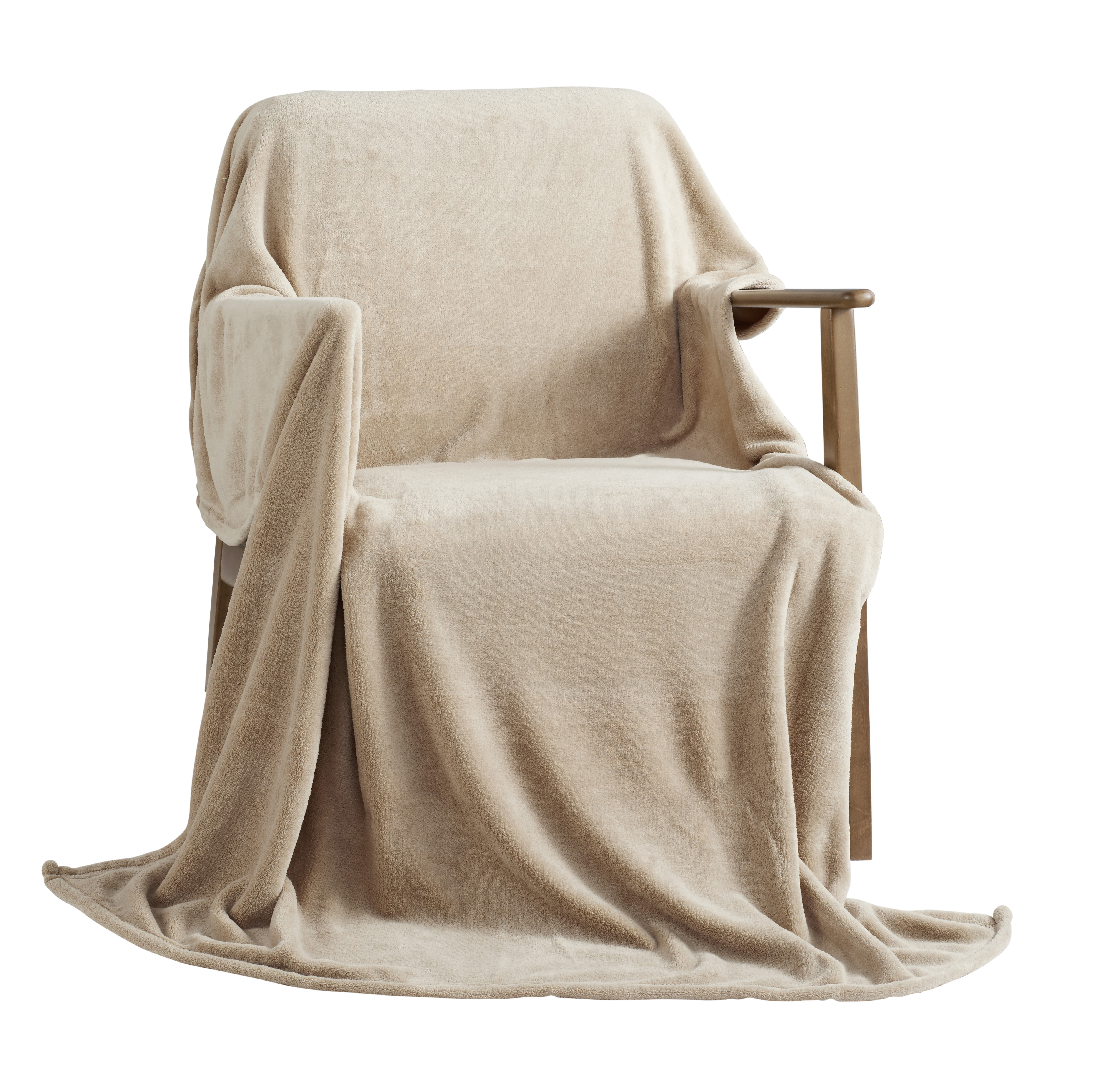 TEX HOME Plaid microfibra singolo, beige chiaro