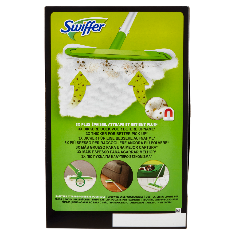 Swiffer Dry 3D Clean Panni Cattura Polvere per Scopa Swiffer - Ricarica 14  Salviette ->