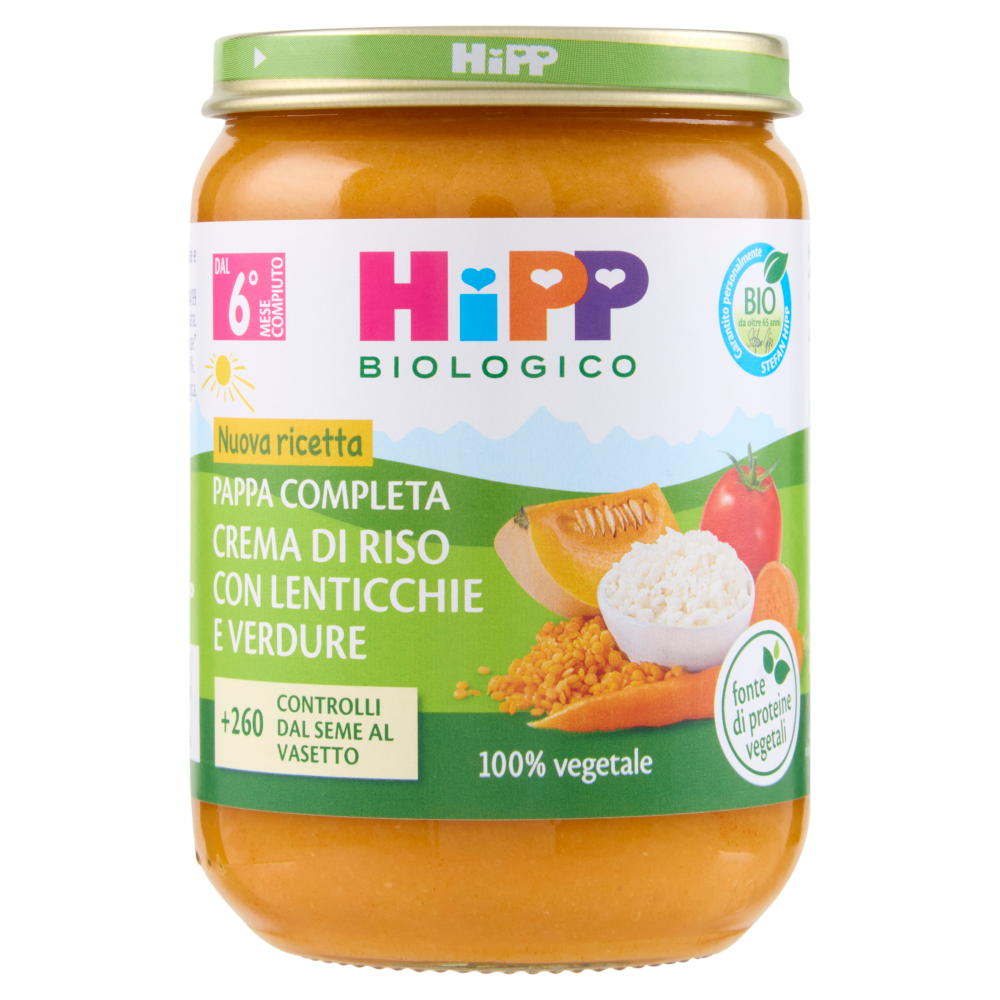 HiPP Biologico Crema di Riso con Lenticchie e Verdure 190 g