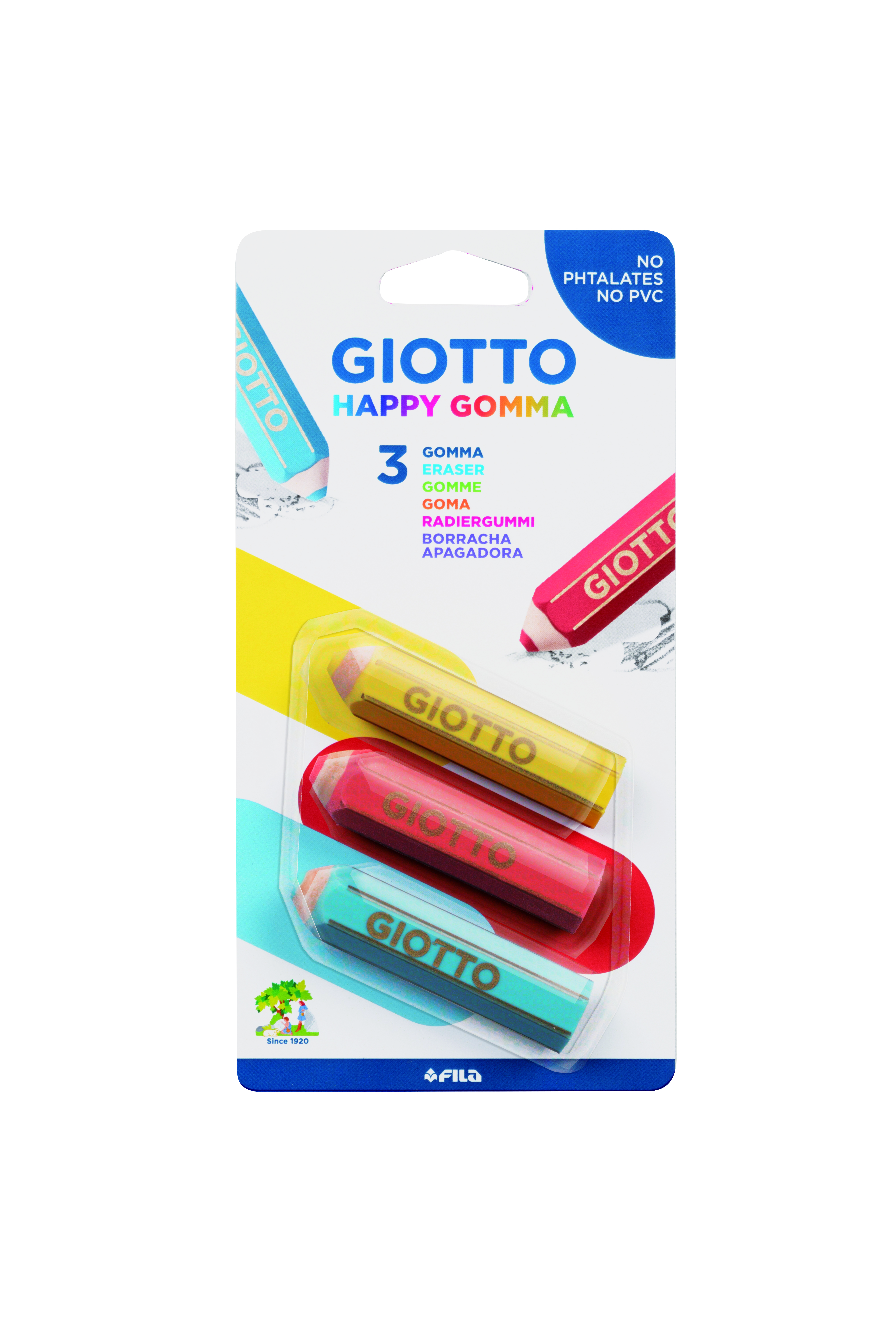 Giotto Happy Gomma, 3 pz