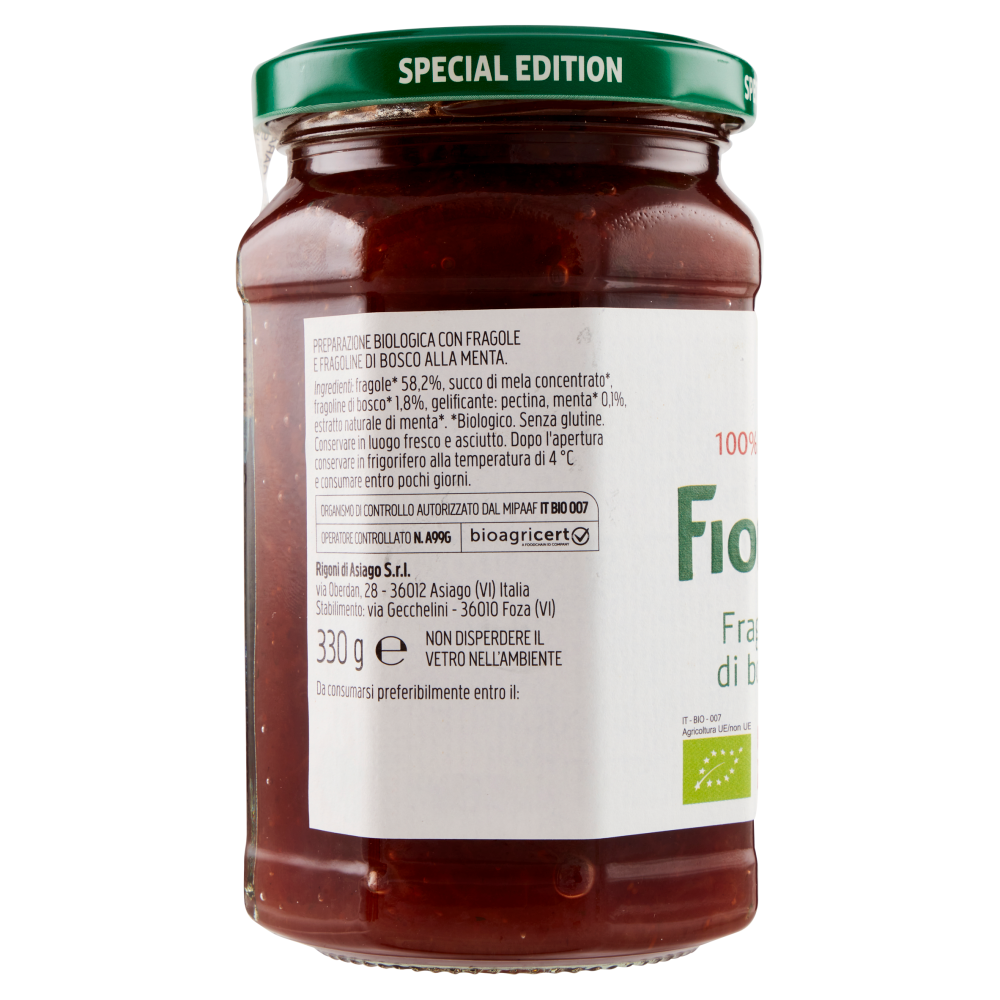 Rigoni di Asiago Fiordifrutta Fragole e fragoline di bosco alla menta bio 330 g