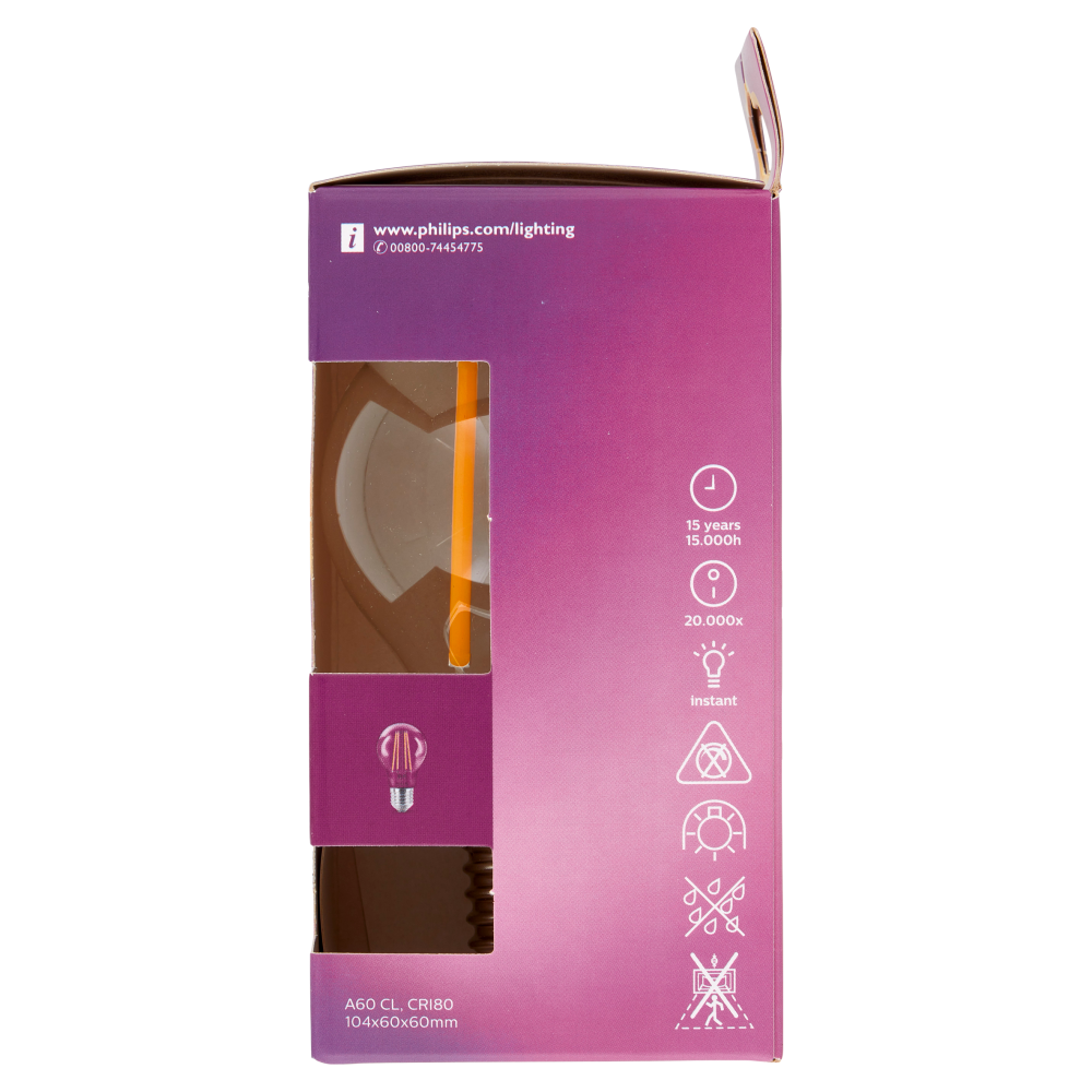 Philips Led goccia filamento 75W E27 2700K