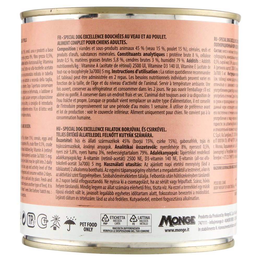 Special Dog Excellence All Breeds Adult Bocconi Cotti al Forno Bigusto Vitello Pollo 720 g