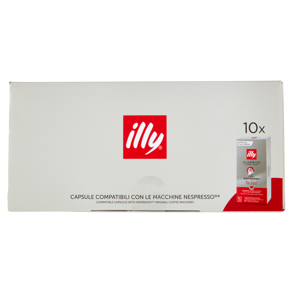 illy Classico Espresso Capsule Compatibili con Macchine Nespresso* 10x10 Capsule in Alluminio 570g