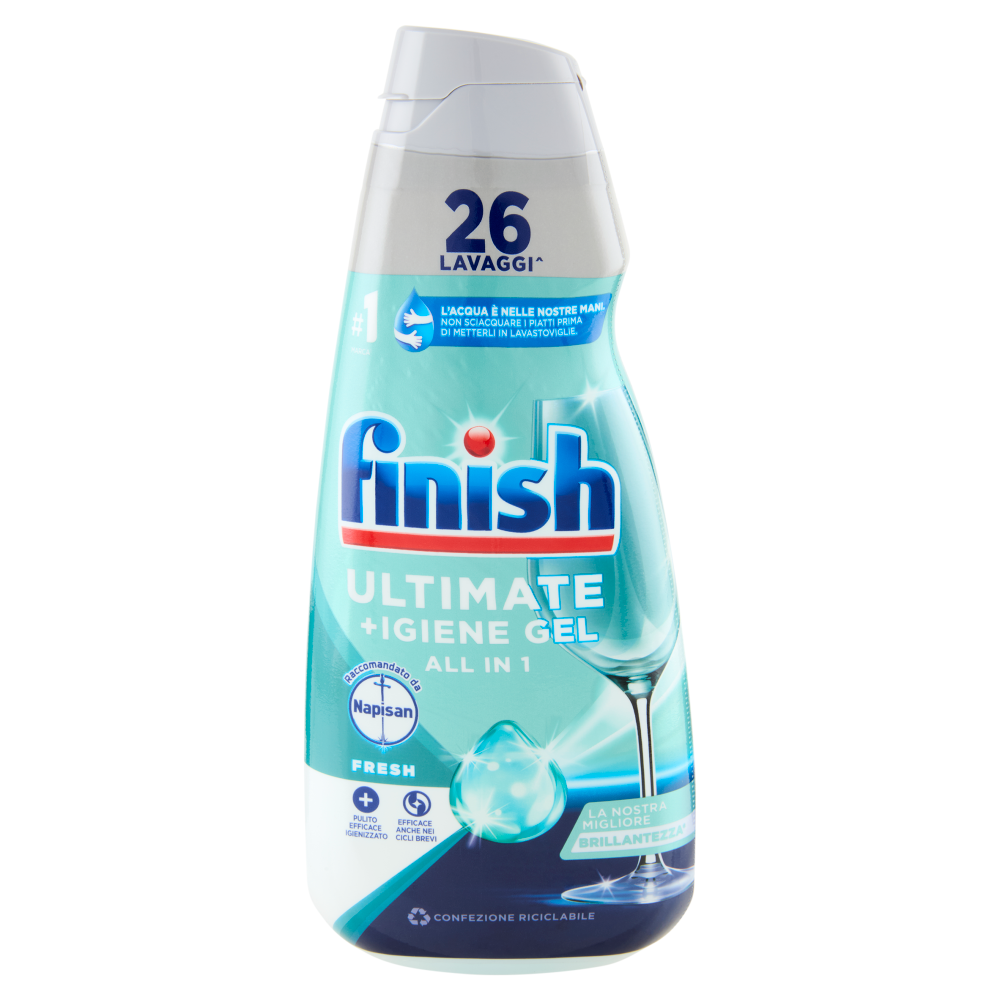 Finish Ultimate + Igiene Gel Fresh liquido lavastoviglie 26 lavaggi 560 ml
