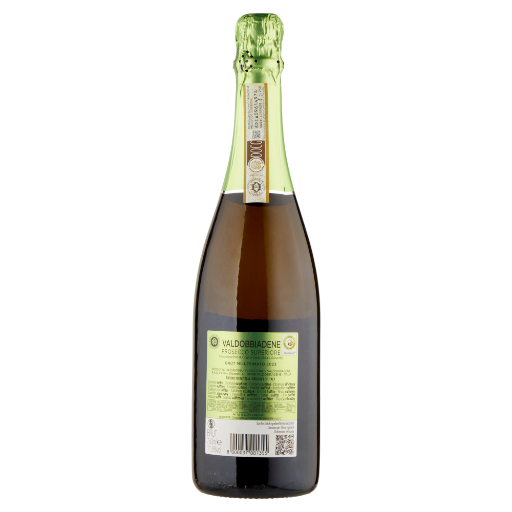 Cantina Produttori di Valdobbiadene Prosecco Superiore DOCG  Brut Millesimato 750 ml