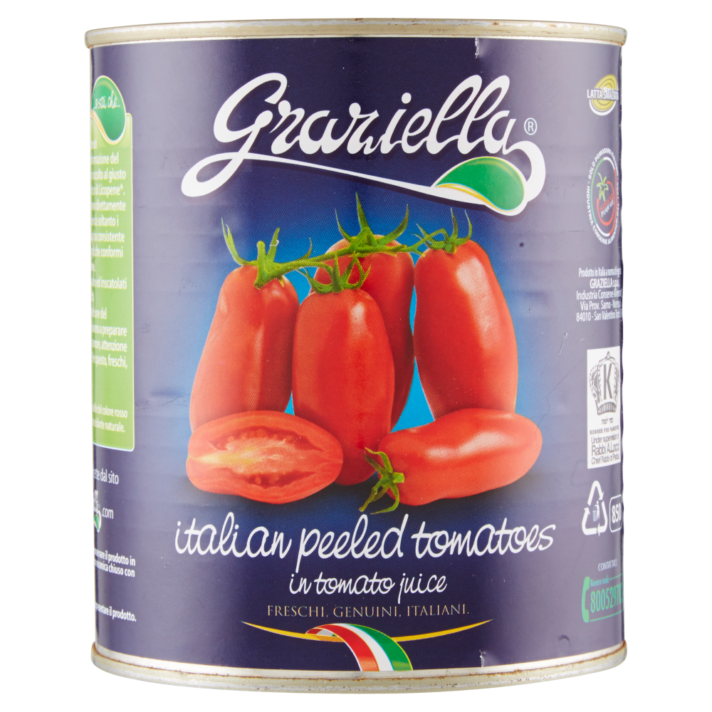Graziella pomodori pelati a mano in succo di pomodoro 800 g