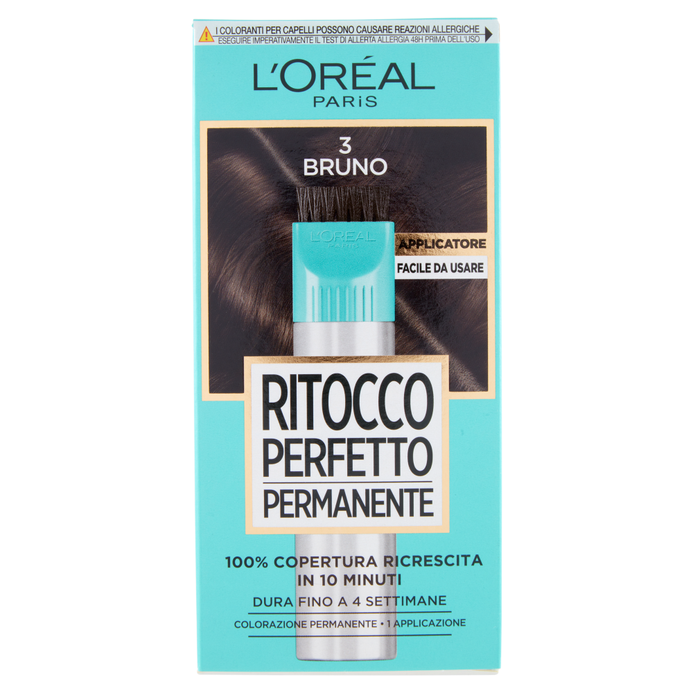 L'Or&eacute;al Paris Colorazione Ritocco Perfetto Permanente, 100% Copertura Ricrescita Bruno