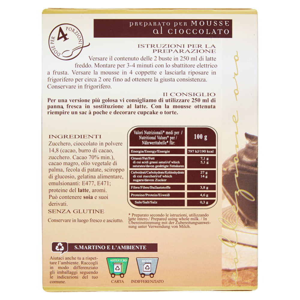 S.Martino collezione oro Preparato per Mousse al Cioccolato 115 g