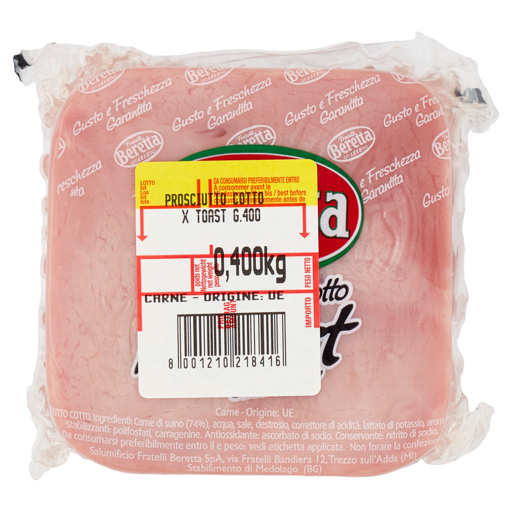 Fratelli Beretta Prosciutto Cotto per Toast 0,400 Kg