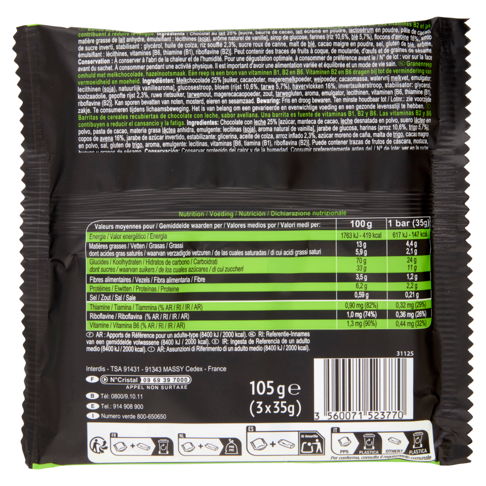 Carrefour Sensation Energy* Bar Gusto Nocciola 3 x 35 g