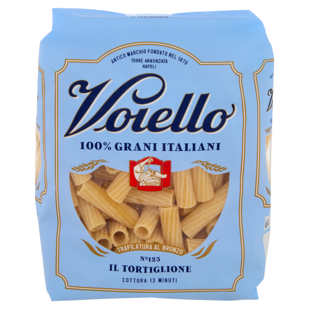 Voiello Pasta Il Tortiglione N°125 grano Aureo 100% italiano Trafilata bronzo 500g