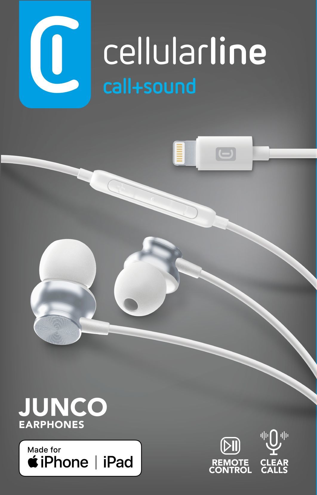 Cellularline JUNCO Auricolari in-ear in metallo con microfono e remote control compatibile con iPhone