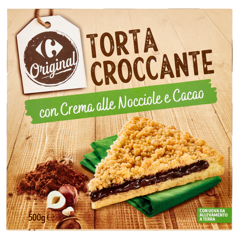 Carrefour Original Torta Croccante con Crema alle Nocciole e Cacao 500 g