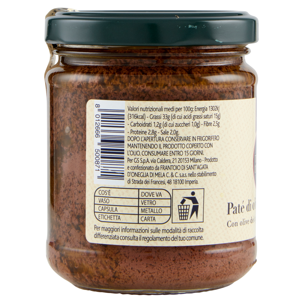Terre d'Italia Pat&eacute; di olive Taggiasca 180 g