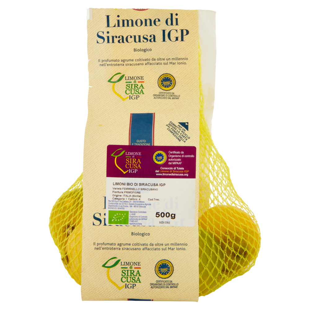 Terre d'Italia Limone di Siracusa IGP Biologico 500 g