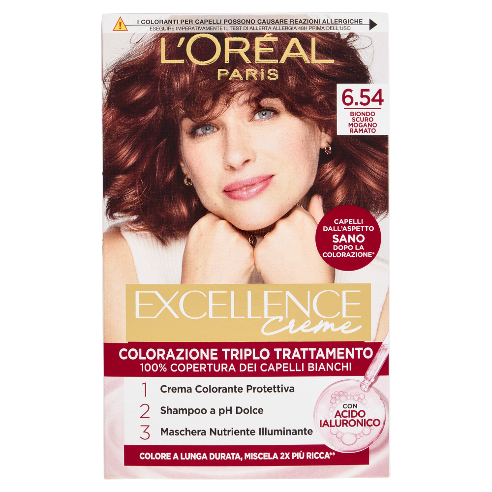 L'Oréal Paris Excellence Creme Colorazione Triplo Trattamento 6.54 Biondo Scuro Mogano Ramato