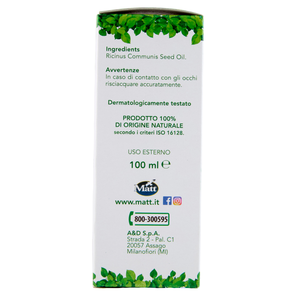 Matt olio Ricino Rinforzante Capelli - Ciglia - Unghie 100 ml
