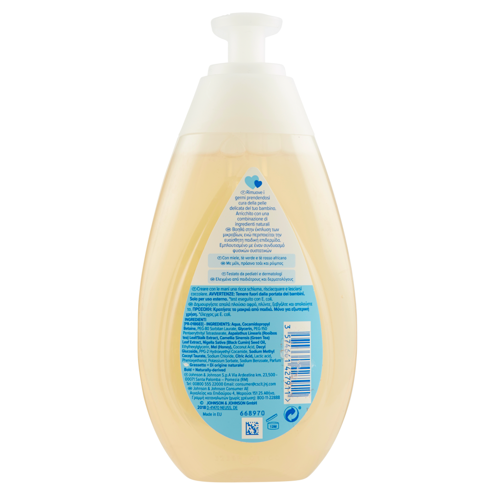 Johnson's Baby Sapone Mani Pure&Protect, Rimuove Delicatamente Lo Sporco Fino Al 99% Di Germi, 300ml