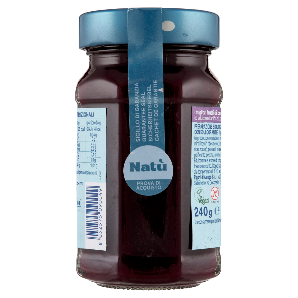 Rigoni di Asiago Natù Senza Zuccheri Aggiunti° Frutti di bosco bio 240 g