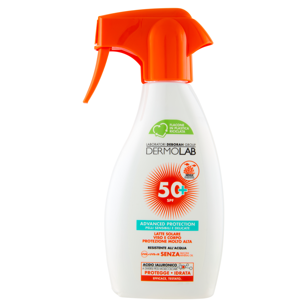 Dermolab Advanced Protection Latte Solare Viso e Corpo Protezione Molto Alta 50+ SPF 250 ml